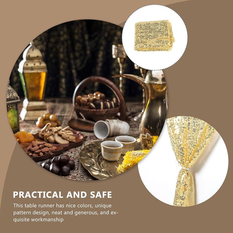 Gold Sequin Table Runner Nordic Style Polyester Tablecloth for Wedding Party Celebration - Image 5
